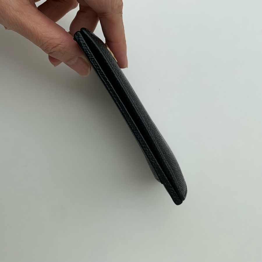 BVLGARI寶格麗 對折萬用卡夾/短夾 金屬圓環Logo 黑色 男女通用-11