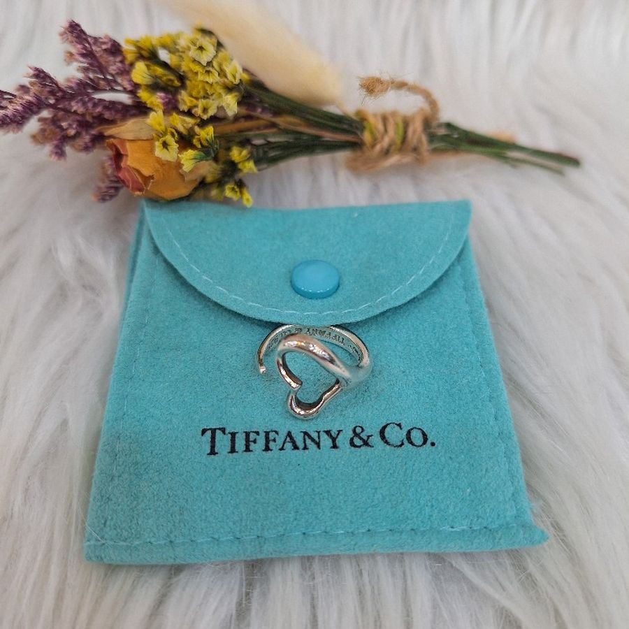 超低價TIFFANY & CO. 蒂芬妮 925 純銀 愛心 HEART 設計師 戒指-0