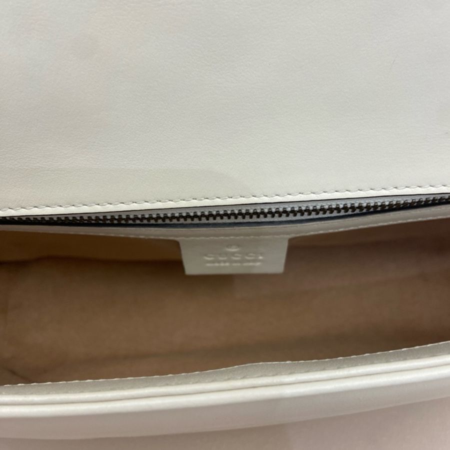 Gucci Marmont 小號白色牛皮肩背包-11