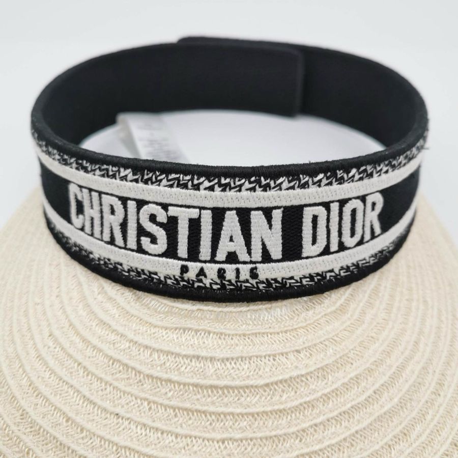 Dior 棉質字母Logo彈力織帶遮陽帽-3