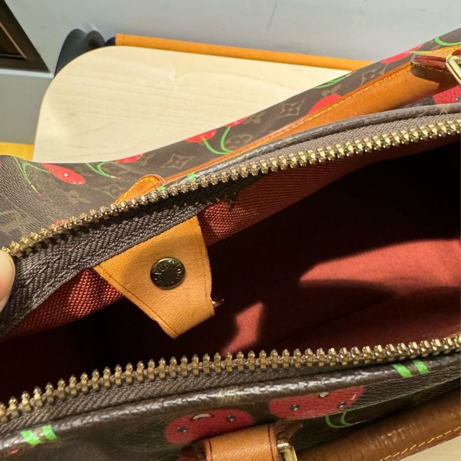 Louis Vuitton LV老花字紋 櫻桃speedy25公分波士頓包/手提包-7