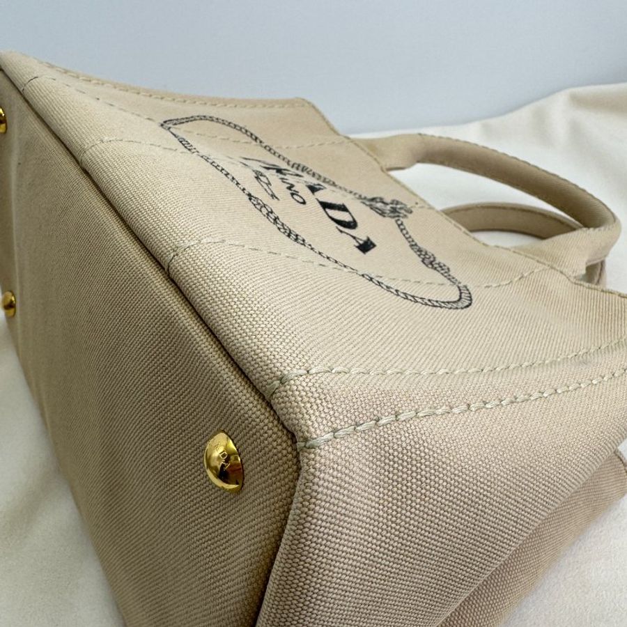 Prada Canapa Handbag in Brown 帆布袋-12