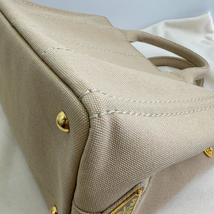 Prada Canapa Handbag in Brown 帆布袋-14