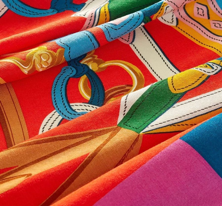 Hermès Brides de Gala Applique Pique 140絲巾-7