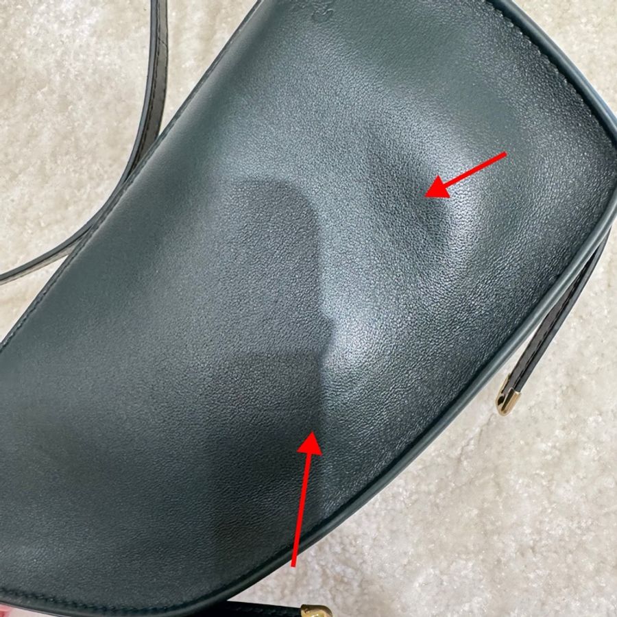 便宜賣 全皮革Burberry shield 輕盈質感小包 肩背包 深綠-10