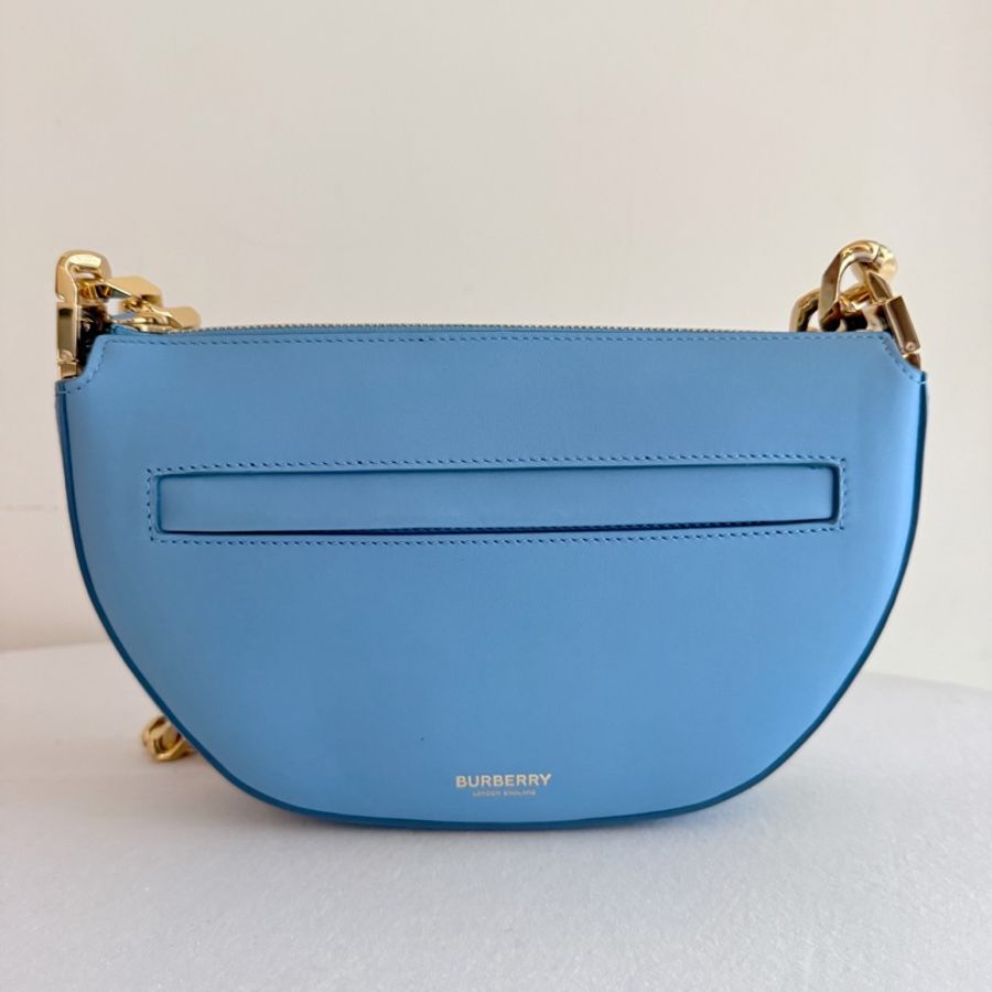 便宜賣Burberry Olympia 全皮革限量優雅金鏈肩背包-1