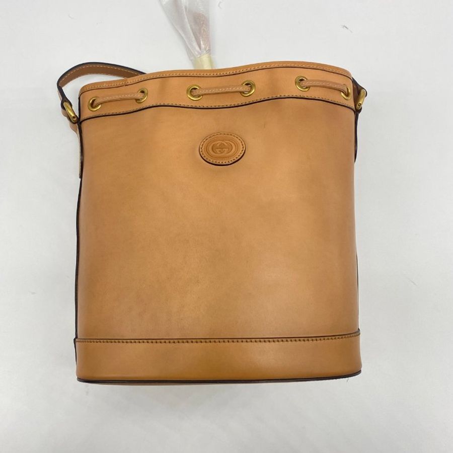 GUCCI 古馳 駝色 全皮 迪士尼聯名款 米奇 水桶包-1