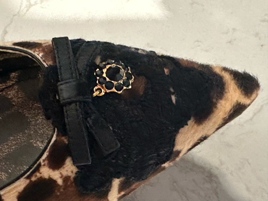D&G 豹紋低跟尖頭鞋-4