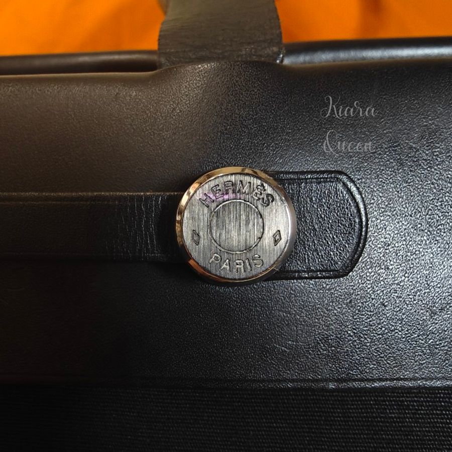 ✨馬年成為養馬人🔥Hermès Hermes herbag cabas 40 vintage bag 愛馬仕 黑色 大托特包 帆布包 手袋 側揹包 手提包 媽媽包 上班族 電腦包 筆電包 公事包-22