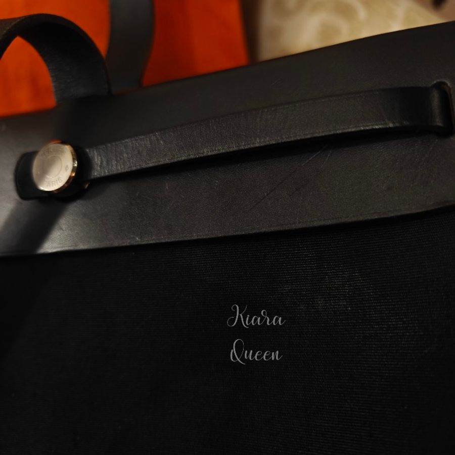 ✨馬年成為養馬人🔥Hermès Hermes herbag cabas 40 vintage bag 愛馬仕 黑色 大托特包 帆布包 手袋 側揹包 手提包 媽媽包 上班族 電腦包 筆電包 公事包-25