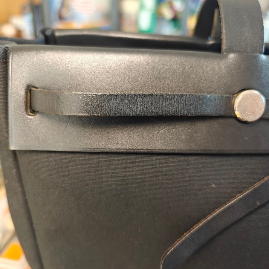 ✨馬年成為養馬人🔥Hermès Hermes herbag cabas 40 vintage bag 愛馬仕 黑色 大托特包 帆布包 手袋 側揹包 手提包 媽媽包 上班族 電腦包 筆電包 公事包-33