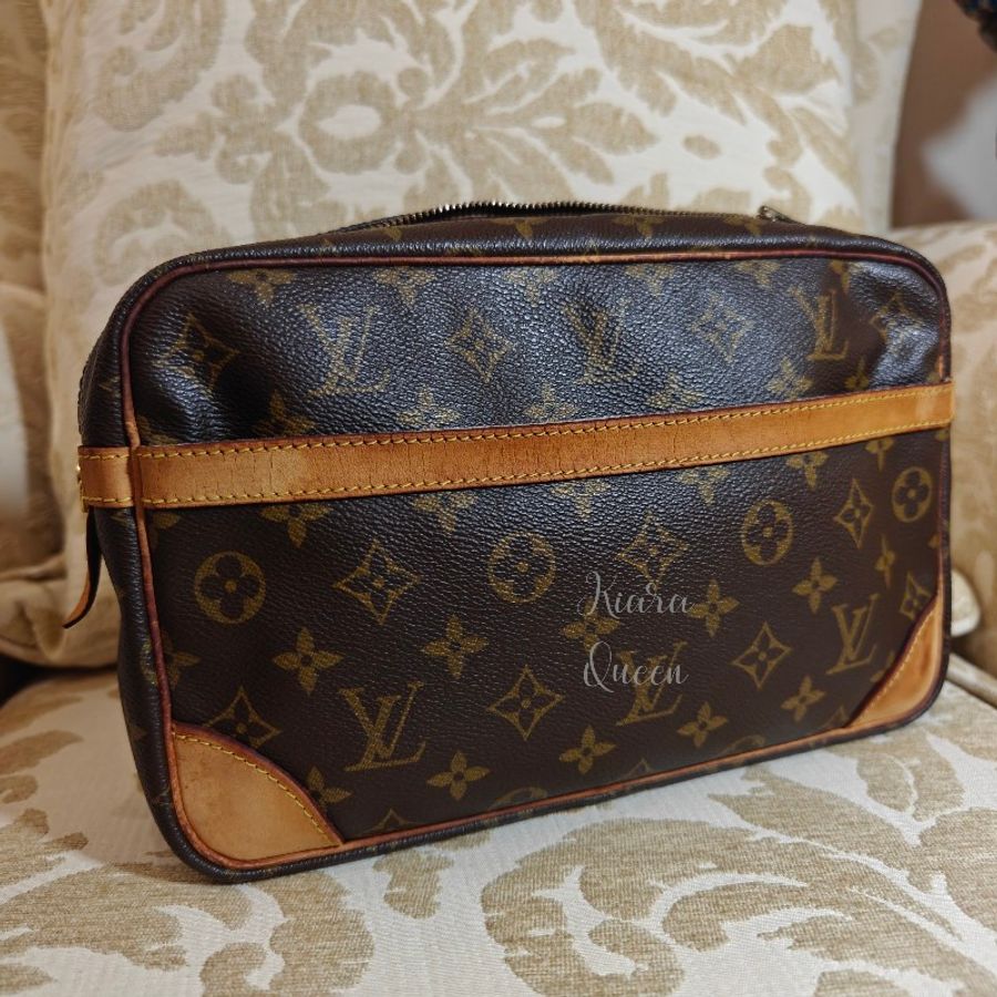 Louis Vuitton LV vintage 中古 記者包 手提包 手拿包 古董包 絕版 停產 斜揹包-8