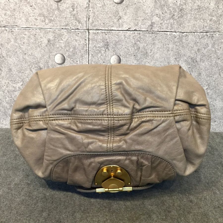MIU MIU 淺灰色 全皮大口袋造型 二用包/手提包 /斜背包-7