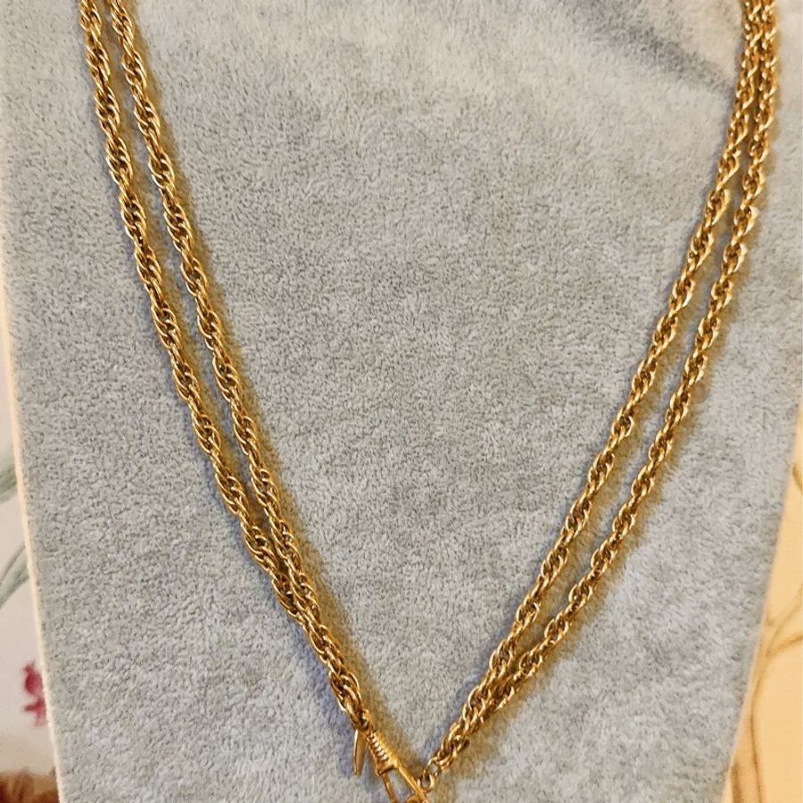 Chanel Vintage古董重工款雙層長鍊放大鏡/毛衣鏈-1