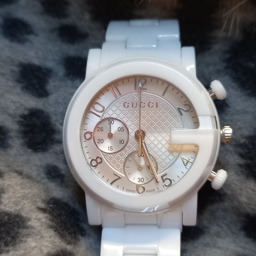 GUCCI白色陶瓷錶-1