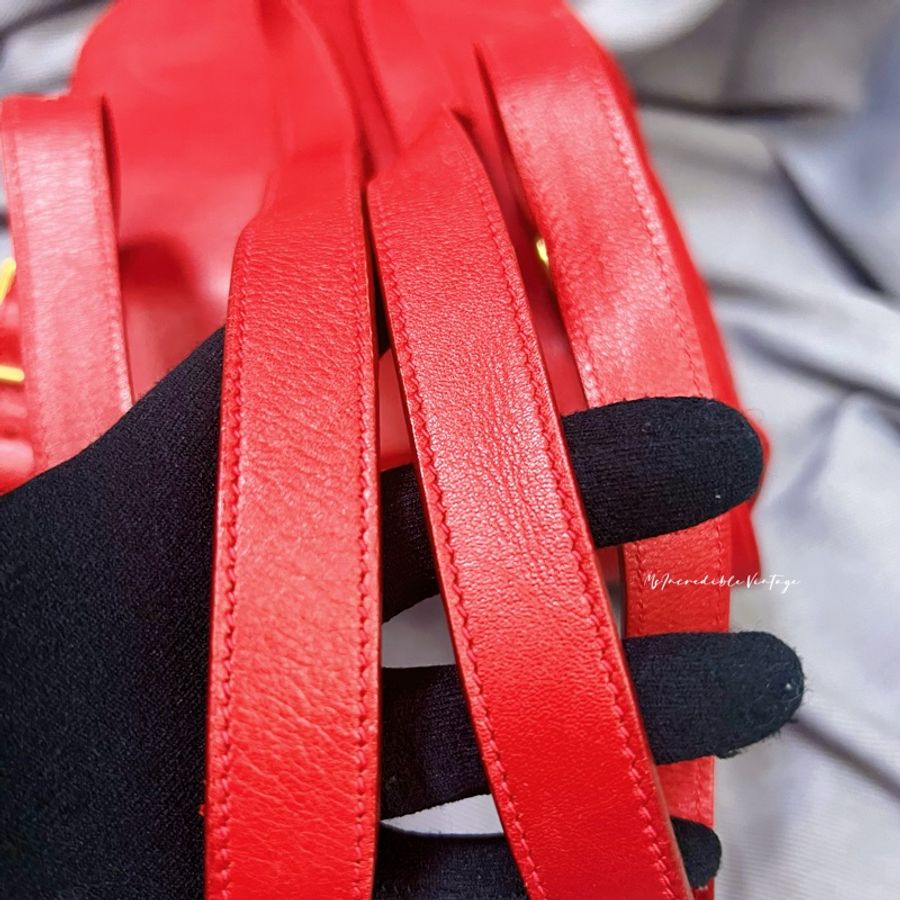 Gucci 紅色竹節小背囊/小背包-30