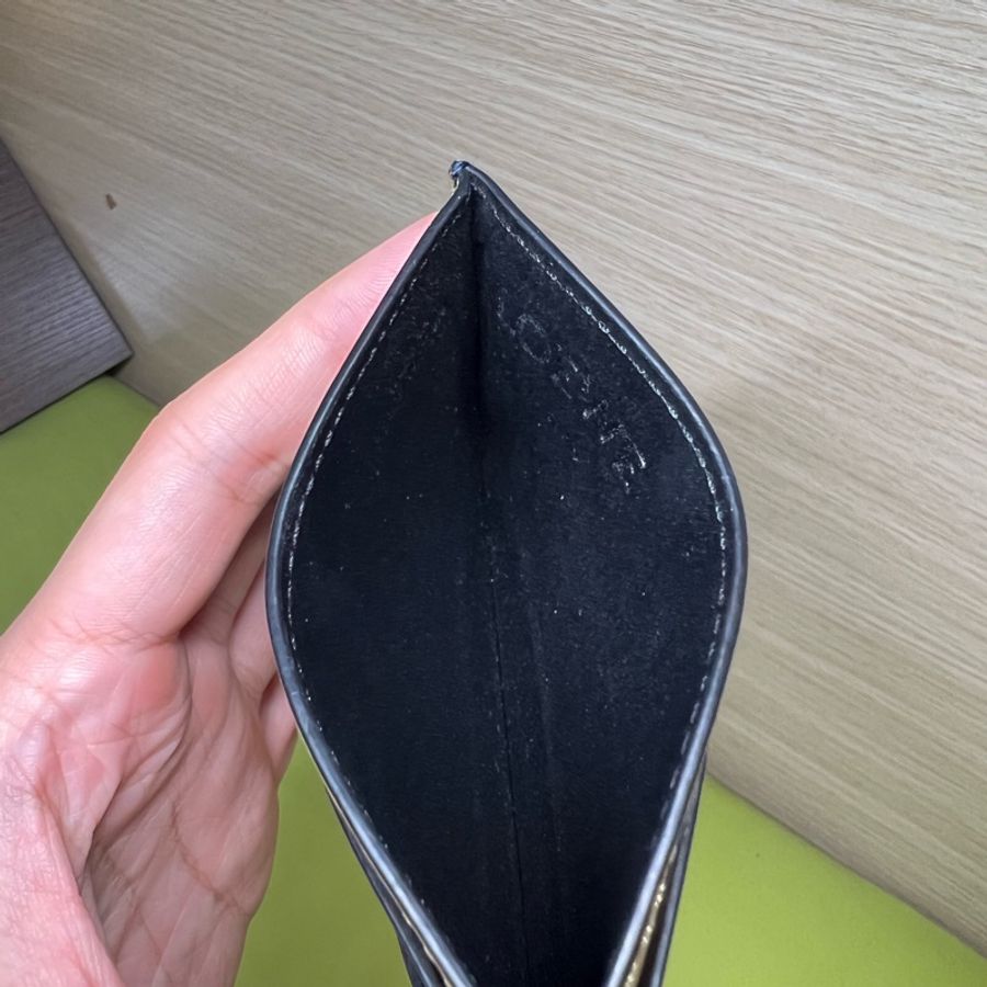 Loewe plain cardholder (Loewe經典牛皮卡片套)-5