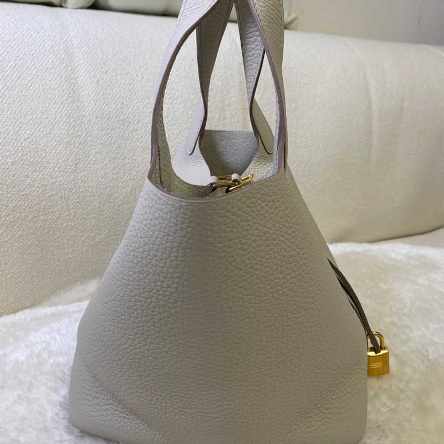 Hermes Picotin 18 愛馬仕菜籃子(8L Beton冰川白金扣 )-3