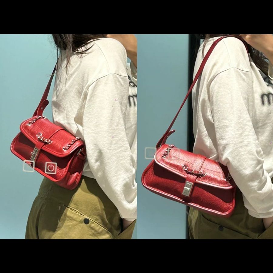 Chanel hobo bag in red-8