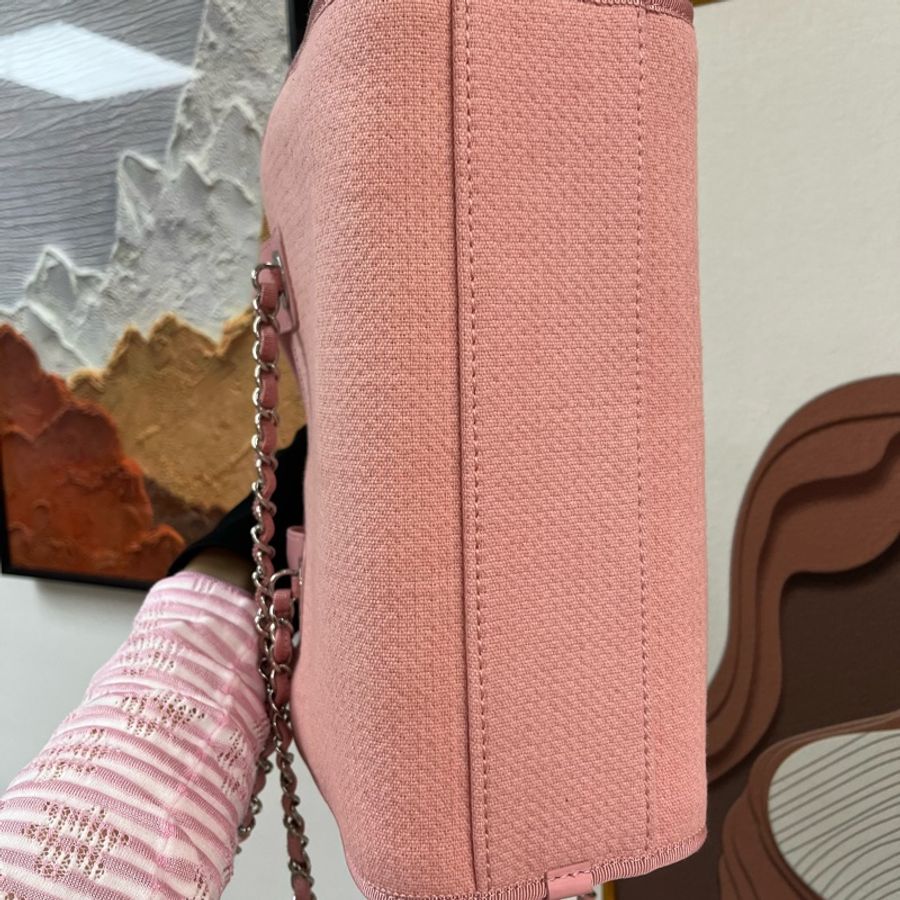 Chanel 2022年新色 晶片款 度假系列 粉色保齡球沙灘包 手提單肩斜孭💕-4