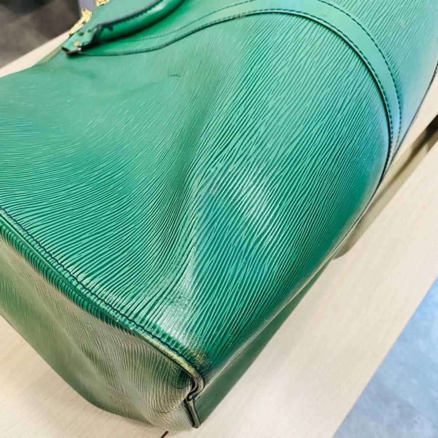 Louis Vuitton epi 水波紋綠色 vintage 55公分keepall 手提包/旅行袋/行李包-1