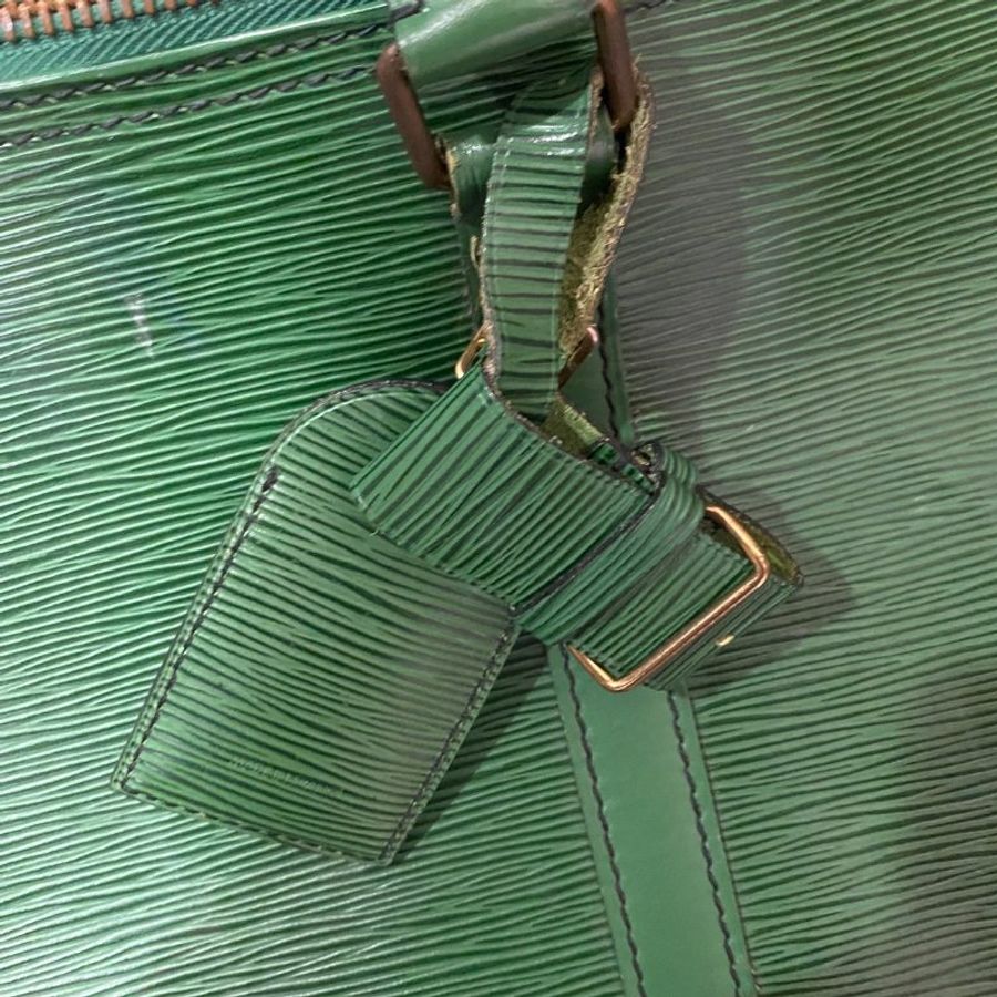Louis Vuitton epi 水波紋綠色 vintage 55公分keepall 手提包/旅行袋/行李包-14