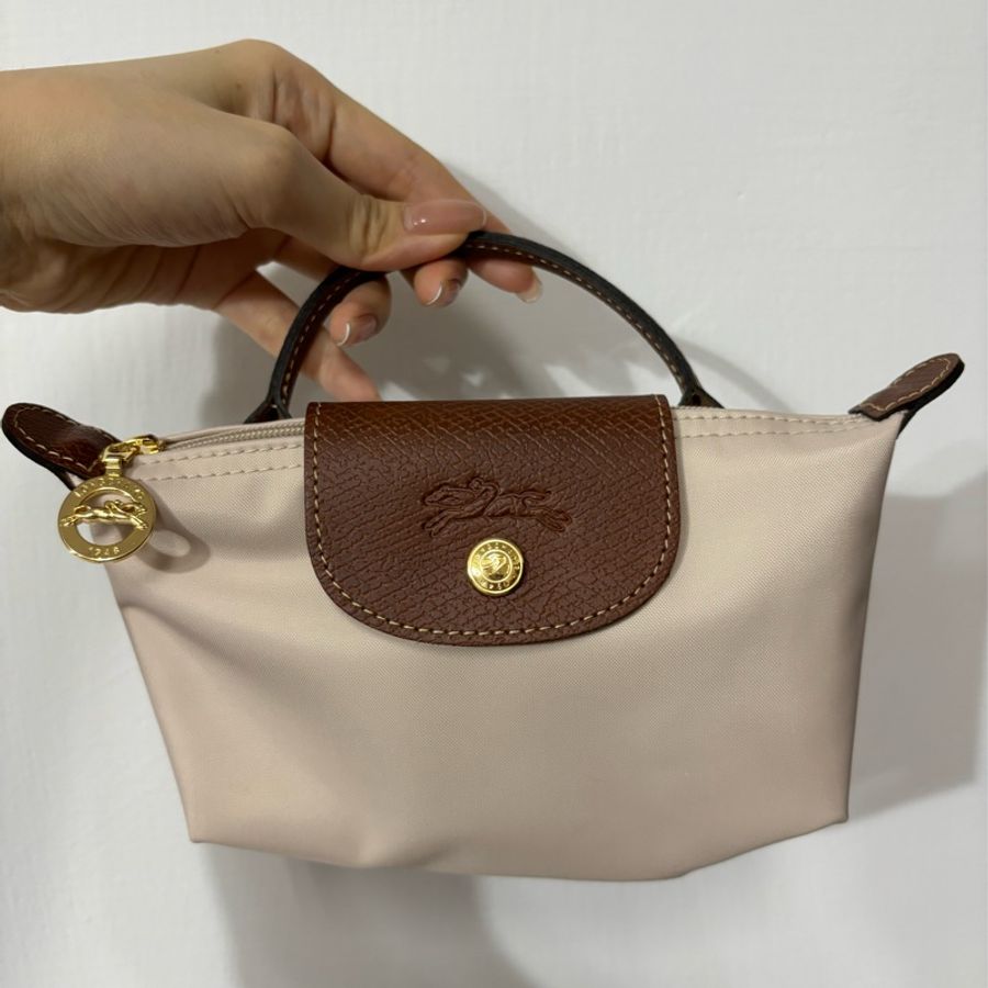 longchamp mini 餃子包 米白色-0