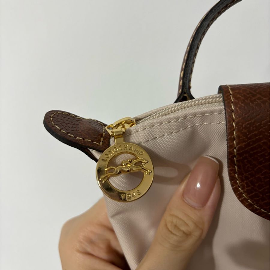 longchamp mini 餃子包 米白色-3