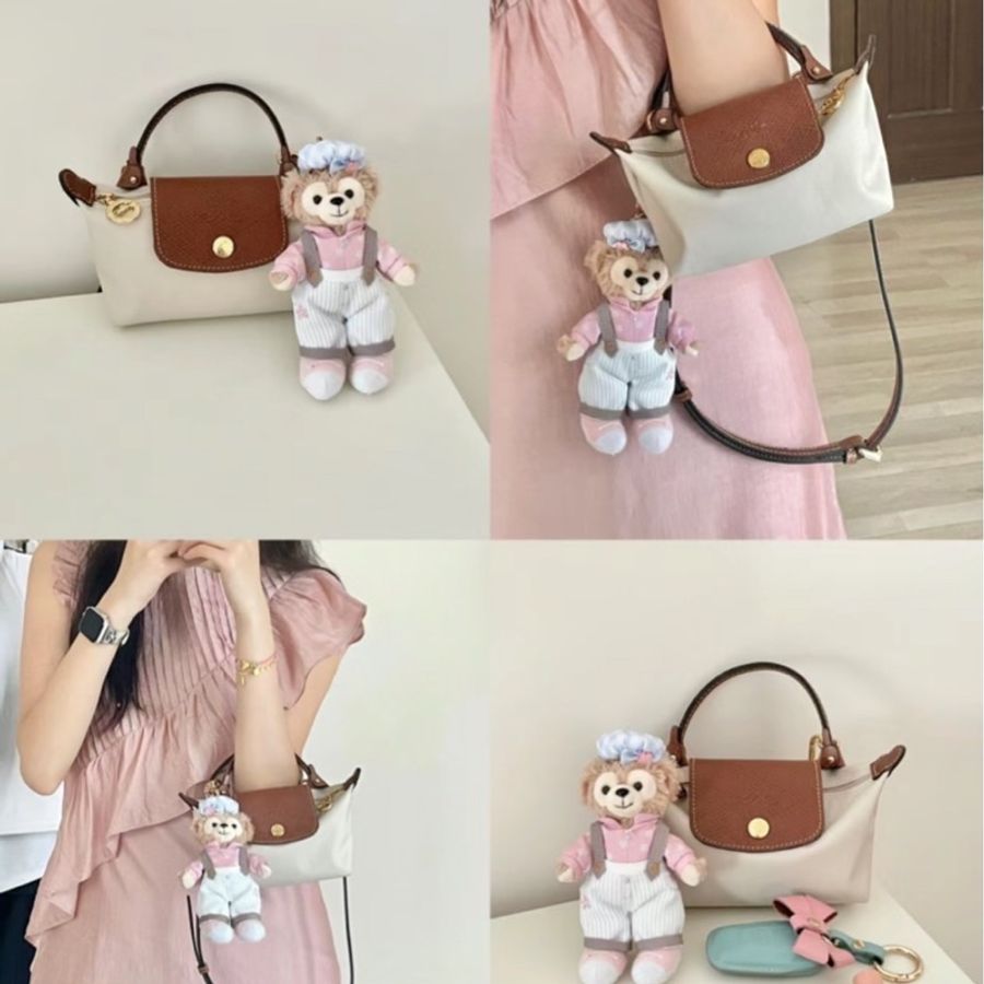 longchamp mini 餃子包 米白色-7