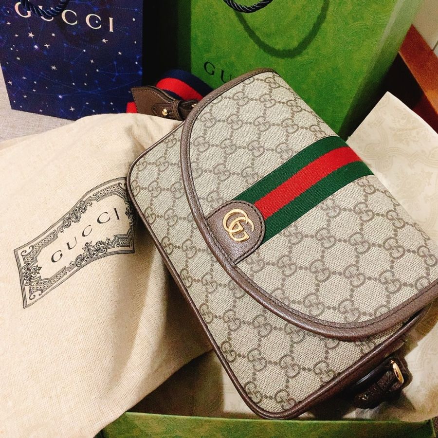GUCCI OPHIDIA GG小型肩揹袋-0