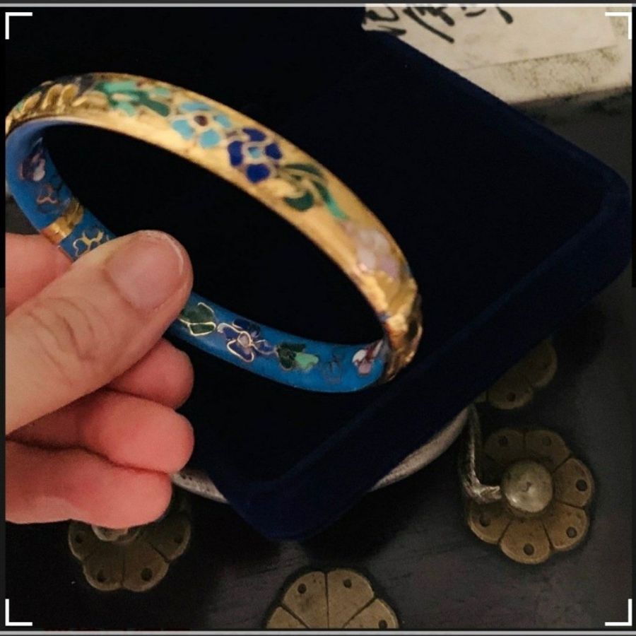 日本國寶級藝術品/七寶燒手鐲/立體實心鎏金琺瑯/獨一無二-2