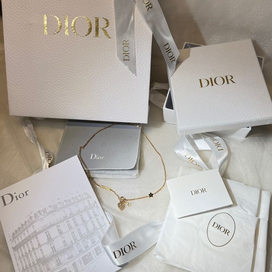 🧨新年優惠🧨DIOR 金色愛心飾面珍珠項鍊-3