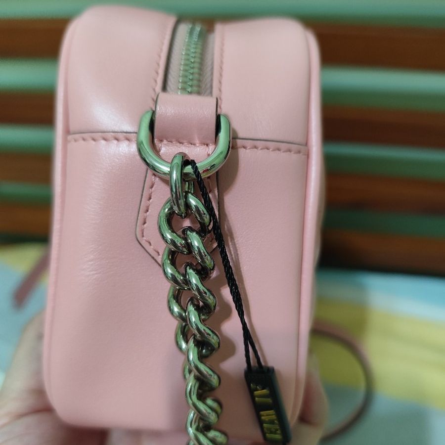 GUCCI GG Marmont 山型紋絎縫相機包(粉/24cm) 全新(不可議)-9