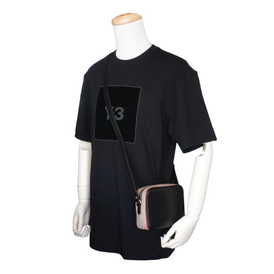 BURBERRY 經典駝滾邊牛皮斜背相機包(80340101-黑)-7