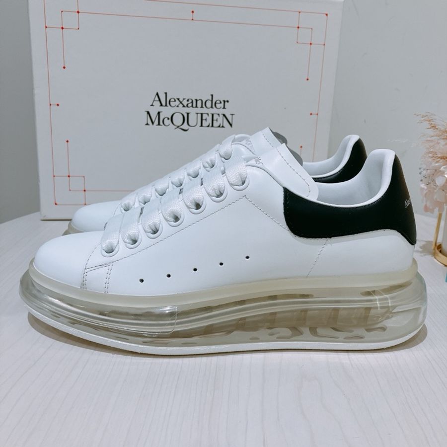 ALEXANDER MCQUEEN 亞歷山大經典白色休閒鞋WHITE OVERSIZED TRANSPAREND SOLE SNEAKER LEATHER-5