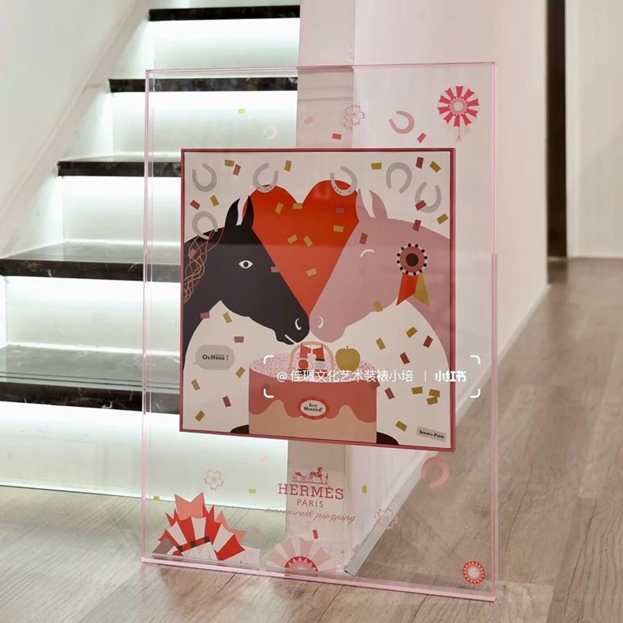 Hermes Just Married 粉咖45方巾-2