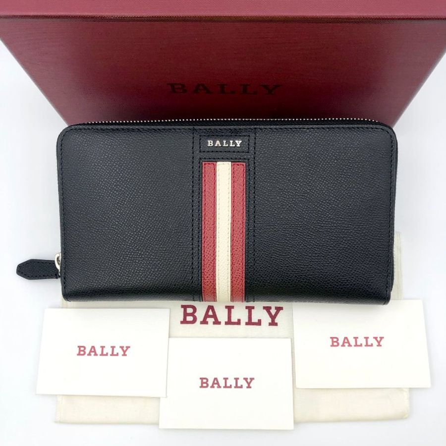【全套配件】BALLY 經典紅白條紋拉鍊長夾,手拿包,公事包,隨身包,辦公包,業務包,二手真品,現貨,免運-0