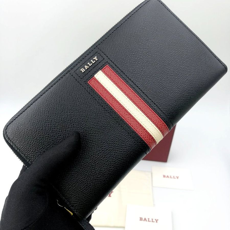 【全套配件】BALLY 經典紅白條紋拉鍊長夾,手拿包,公事包,隨身包,辦公包,業務包,二手真品,現貨,免運-2