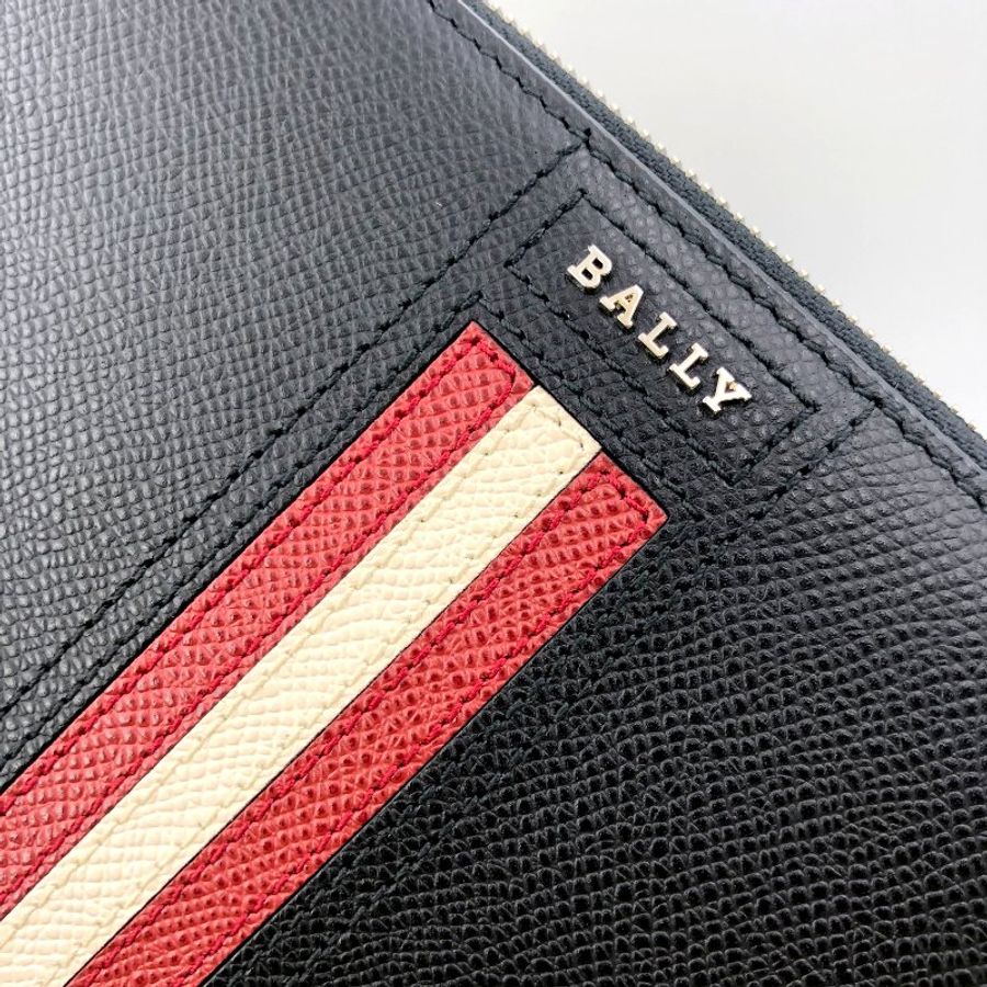 【全套配件】BALLY 經典紅白條紋拉鍊長夾,手拿包,公事包,隨身包,辦公包,業務包,二手真品,現貨,免運-3