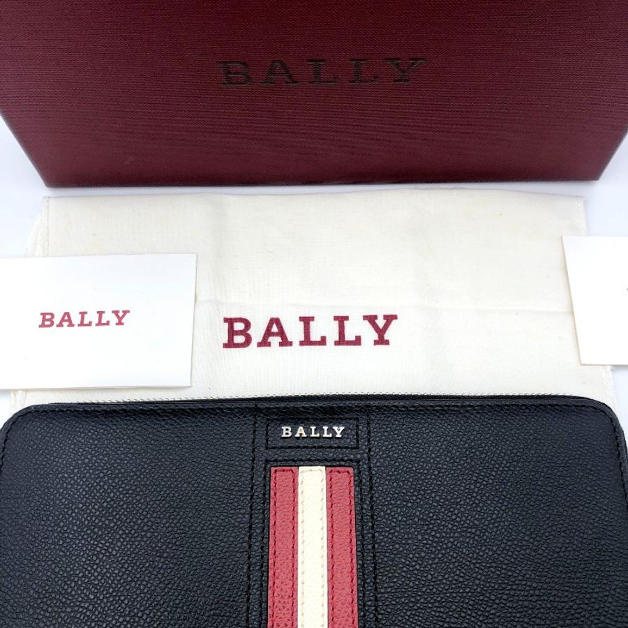 【全套配件】BALLY 經典紅白條紋拉鍊長夾,手拿包,公事包,隨身包,辦公包,業務包,二手真品,現貨,免運-4