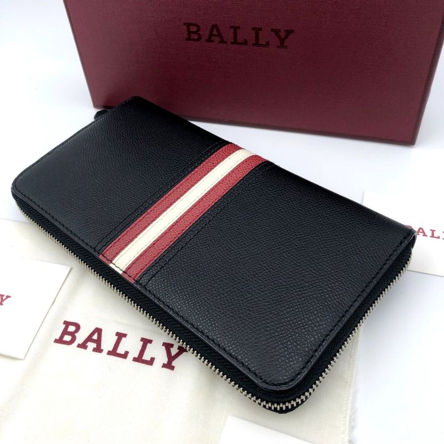 【全套配件】BALLY 經典紅白條紋拉鍊長夾,手拿包,公事包,隨身包,辦公包,業務包,二手真品,現貨,免運-6
