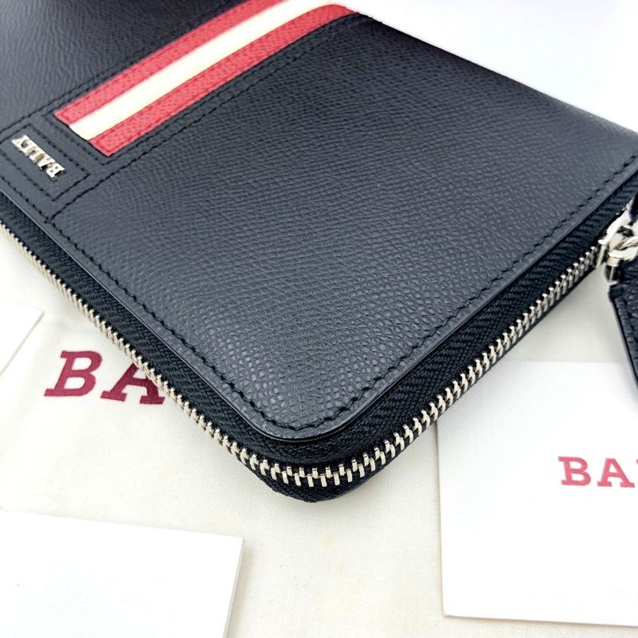 【全套配件】BALLY 經典紅白條紋拉鍊長夾,手拿包,公事包,隨身包,辦公包,業務包,二手真品,現貨,免運-19