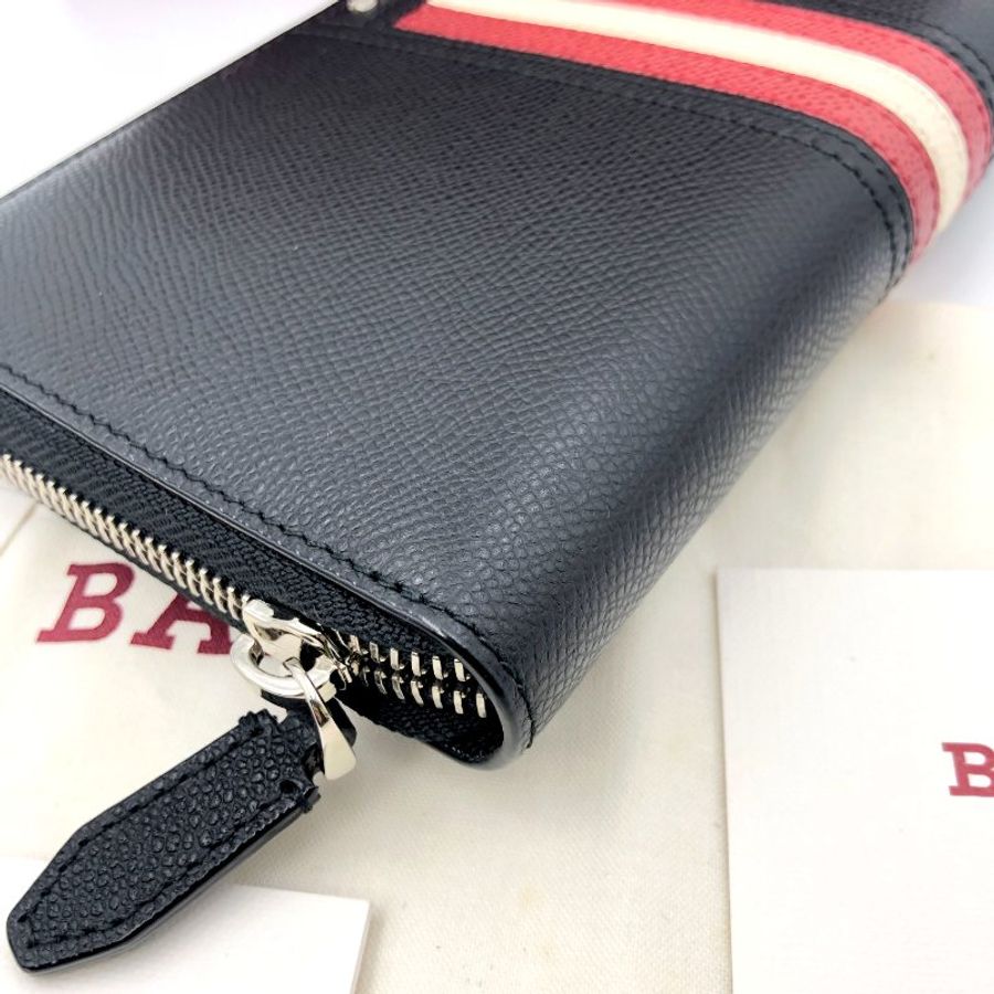 【全套配件】BALLY 經典紅白條紋拉鍊長夾,手拿包,公事包,隨身包,辦公包,業務包,二手真品,現貨,免運-20