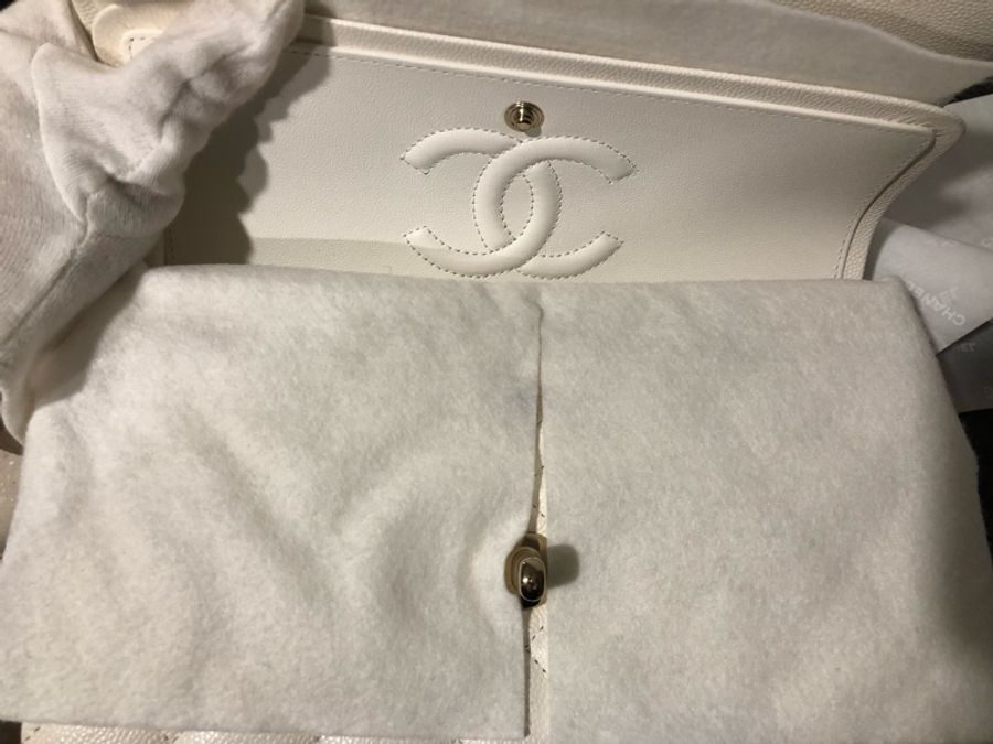 CHANEL 經典11.12口蓋包 全新粒紋牛皮-12