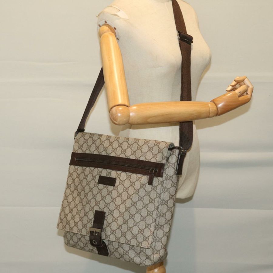 【日本直送】GUCCI GG Supreme 單肩包 PVC 米色 141194 正品 ki4209-21