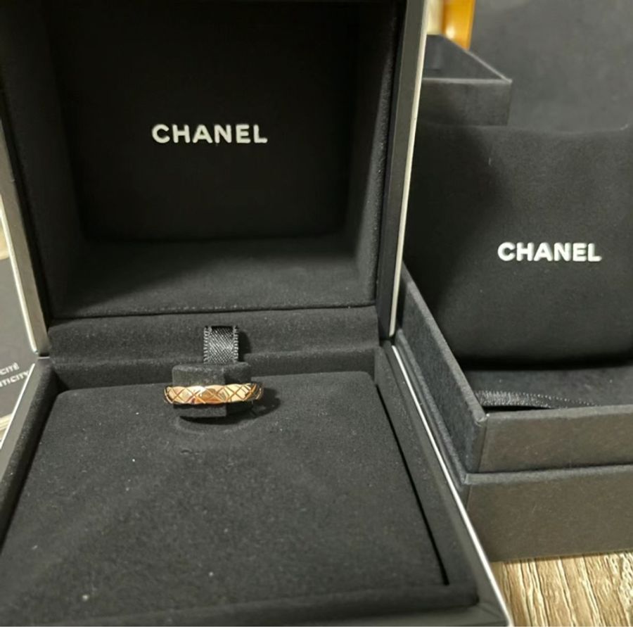 CHANEL 18K 玫瑰金 Coco Crush 窄版戒指 #55-1
