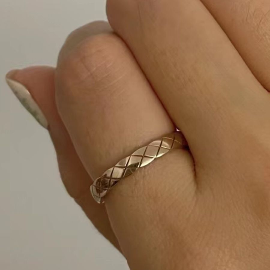 CHANEL 18K 玫瑰金 Coco Crush 窄版戒指 #55-5