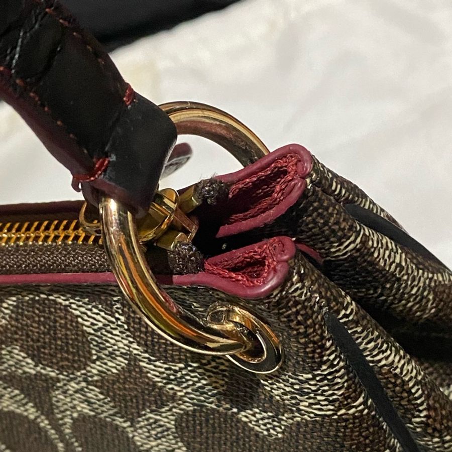 COACH 老花咖啡皮革肩背包 斜背包 側背包 單肩包-11