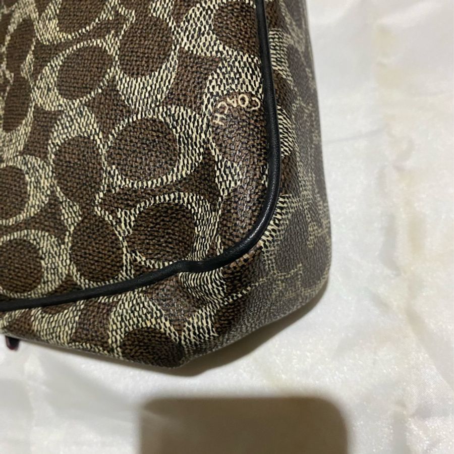 COACH 老花咖啡皮革肩背包 斜背包 側背包 單肩包-17