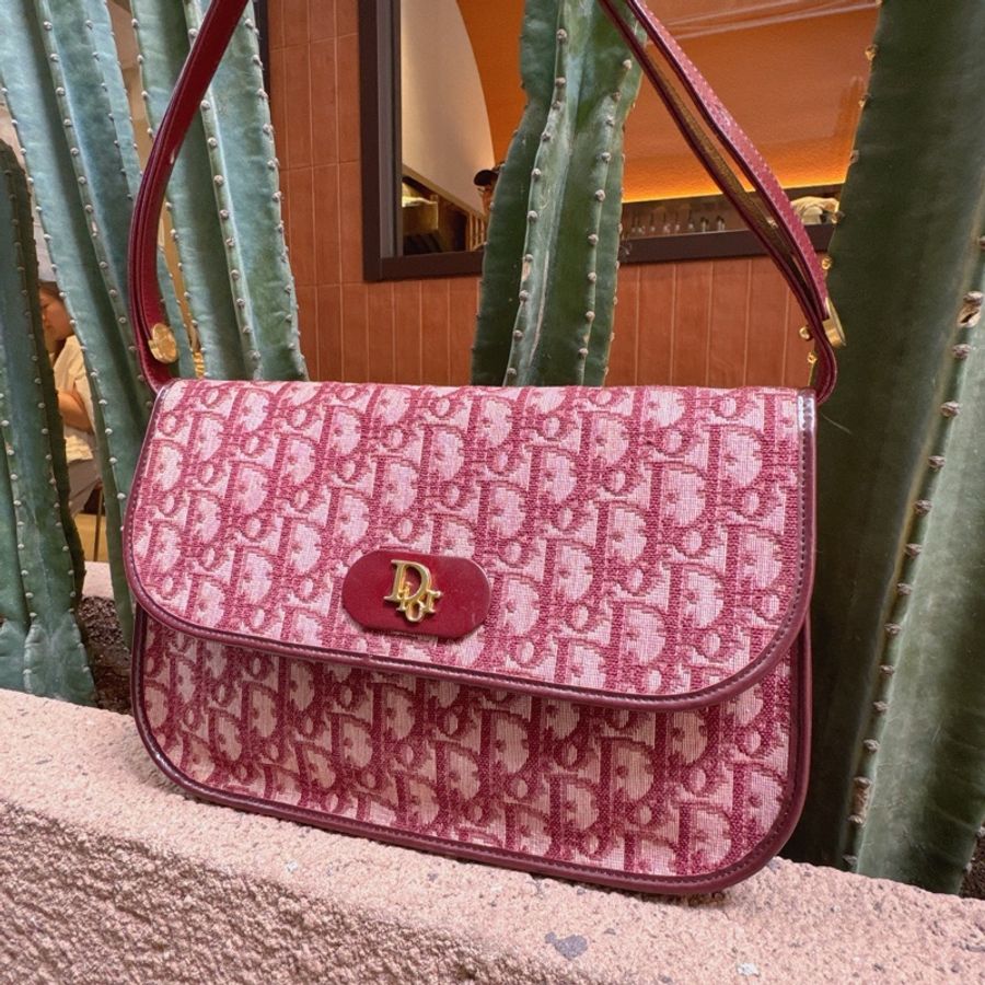 Christian Dior Trotter Shoulder Bag 老花緹花帆布腋下包-3